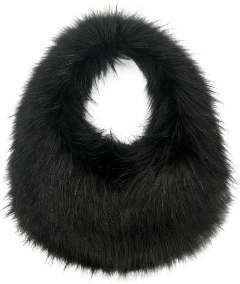 Furry Purse for Women Faux Fur Shoulder Bag Y2k Purse Fluffy Large Tote Bag Fuzzy Handbags Dumpling Satchels