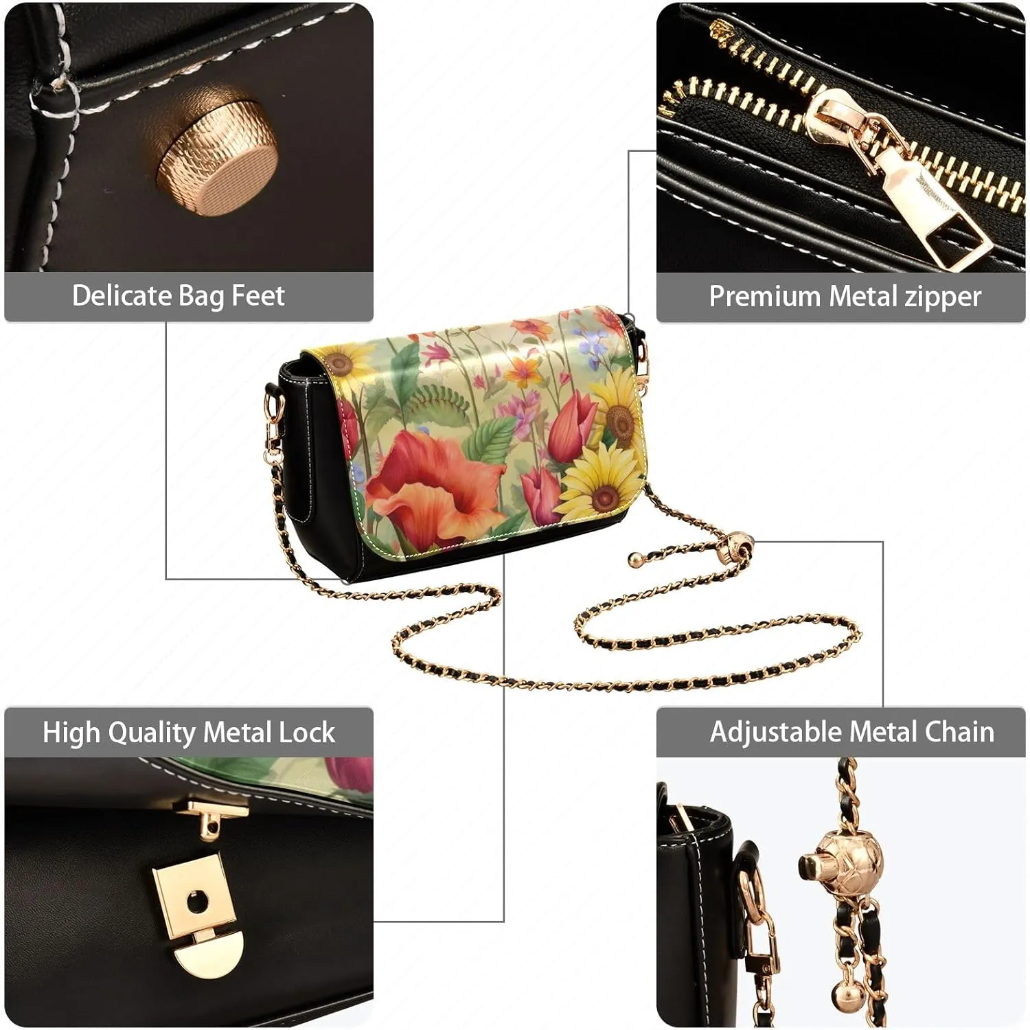 GAIGEO Colorful Geometrical Ornament with Stylized Women's Crossbody Bags, Crossbody Purses for Women Leather