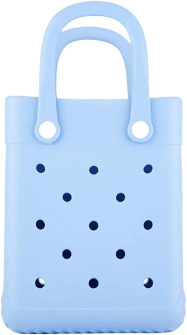 GBB Rubber Beach Bag X-Small Beach Tote Bag Waterproof Mini Tote Bag for the Beach Boat Pool Sports Travel Bag Open Handbag
