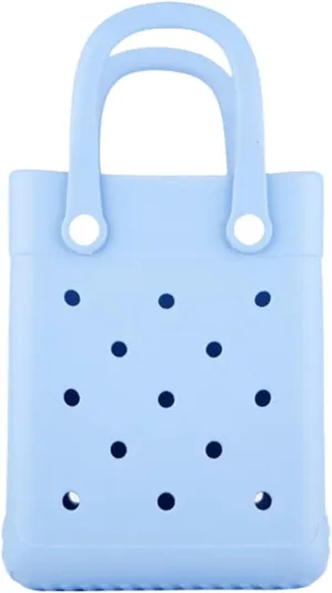 GBB Rubber Beach Bag X-Small Beach Tote Bag Waterproof Mini Tote Bag for the Beach Boat Pool Sports Travel Bag Open Handbag