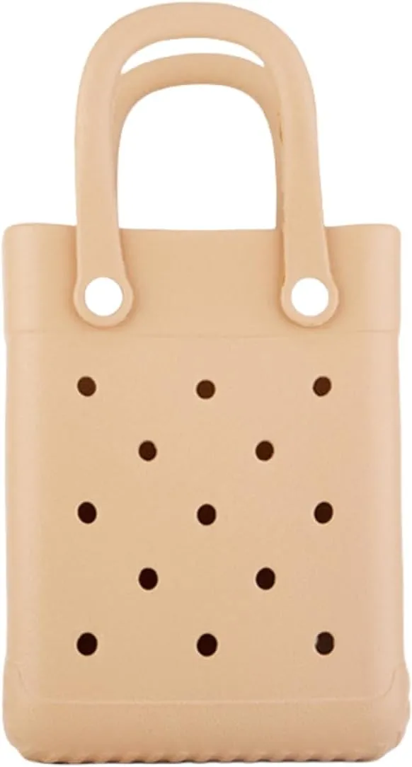 GBB Rubber Beach Bag X-Small Beach Tote Bag Waterproof Mini Tote Bag for the Beach Boat Pool Sports Travel Bag Open Handbag