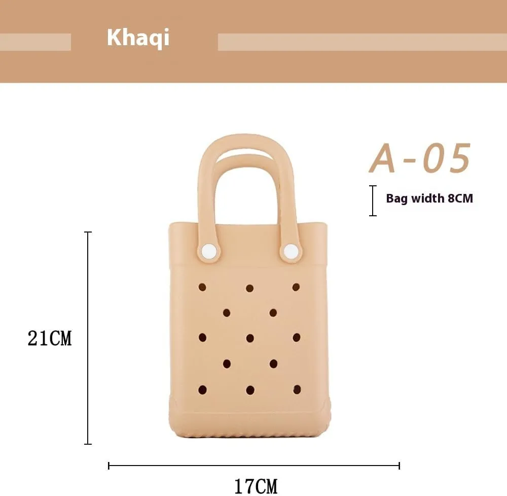 GBB Rubber Beach Bag X-Small Beach Tote Bag Waterproof Mini Tote Bag for the Beach Boat Pool Sports Travel Bag Open Handbag