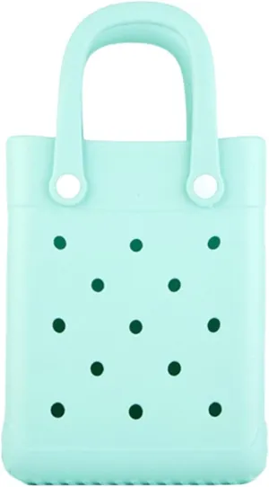 GBB Rubber Beach Bag X-Small Beach Tote Bag Waterproof Mini Tote Bag for the Beach Boat Pool Sports Travel Bag Open Handbag