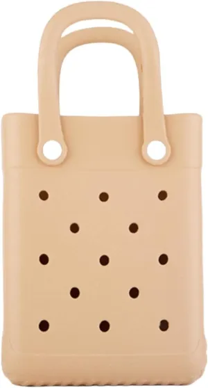 GBB Rubber Beach Bag X-Small Beach Tote Bag Waterproof Mini Tote Bag for the Beach Boat Pool Sports Travel Bag Open Handbag