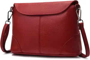 Genuine Leather Crossbody Bags for Women Medium Shoulder Purses Clutch Purses