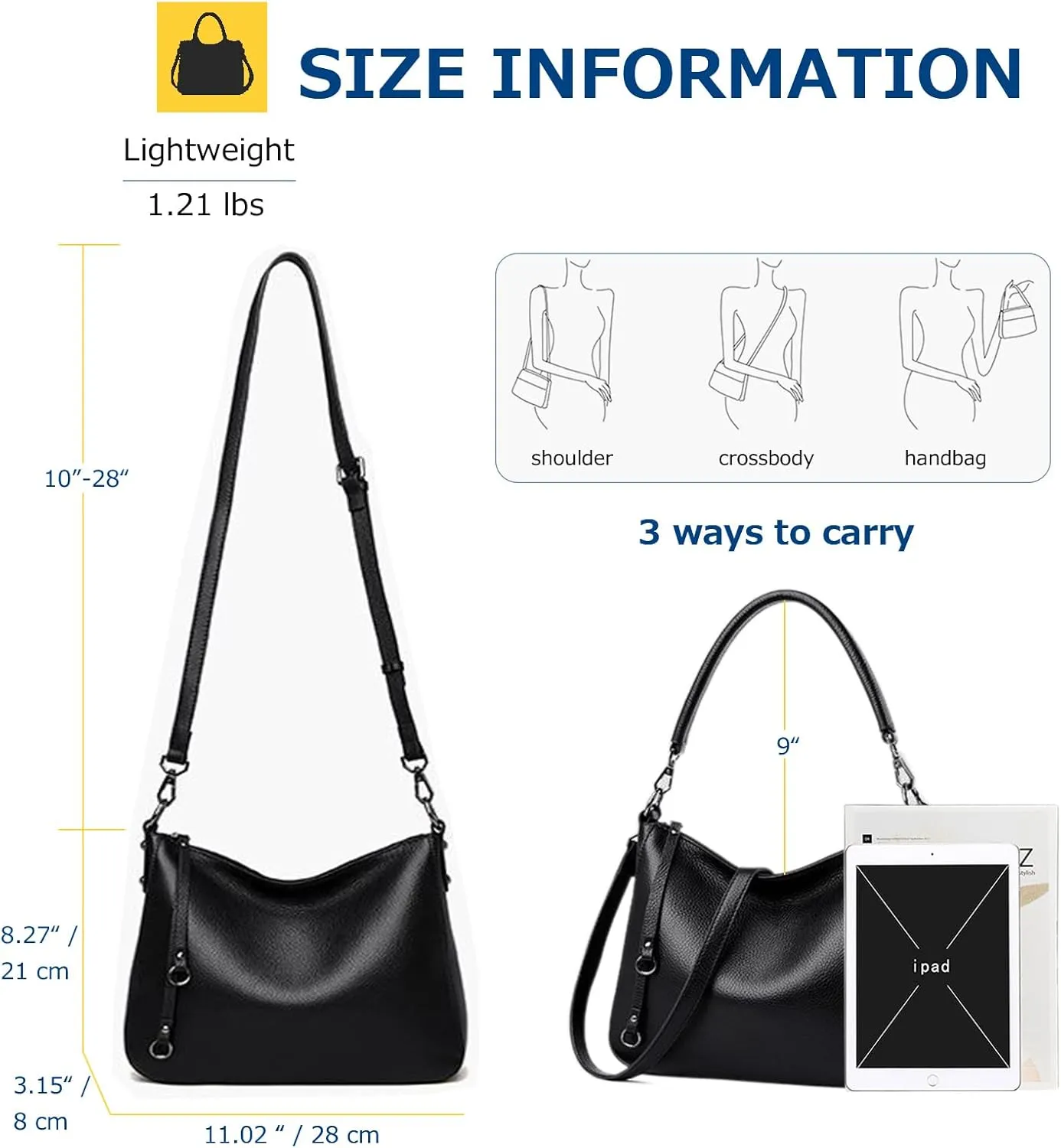 Genuine Leather Hobo Purses for Women Large Crossbody Bag Treny Tote Shoulder Satchel Bag