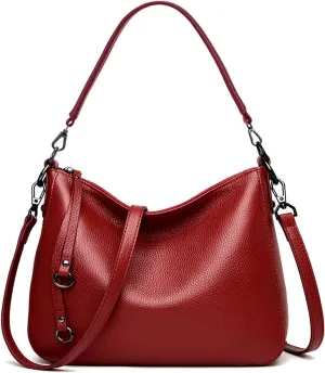 Genuine Leather Hobo Purses for Women Large Crossbody Bag Treny Tote Shoulder Satchel Bag