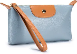 Genuine Leather Wristlet Clutch Wallet Purses for Women Evening Bag Small Phone Purses with Card Slots