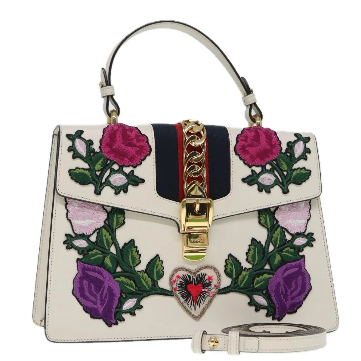 GG Marmont Floral Embroidery Handbag