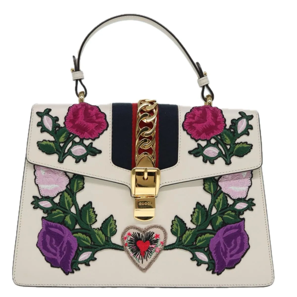 GG Marmont Floral Embroidery Handbag