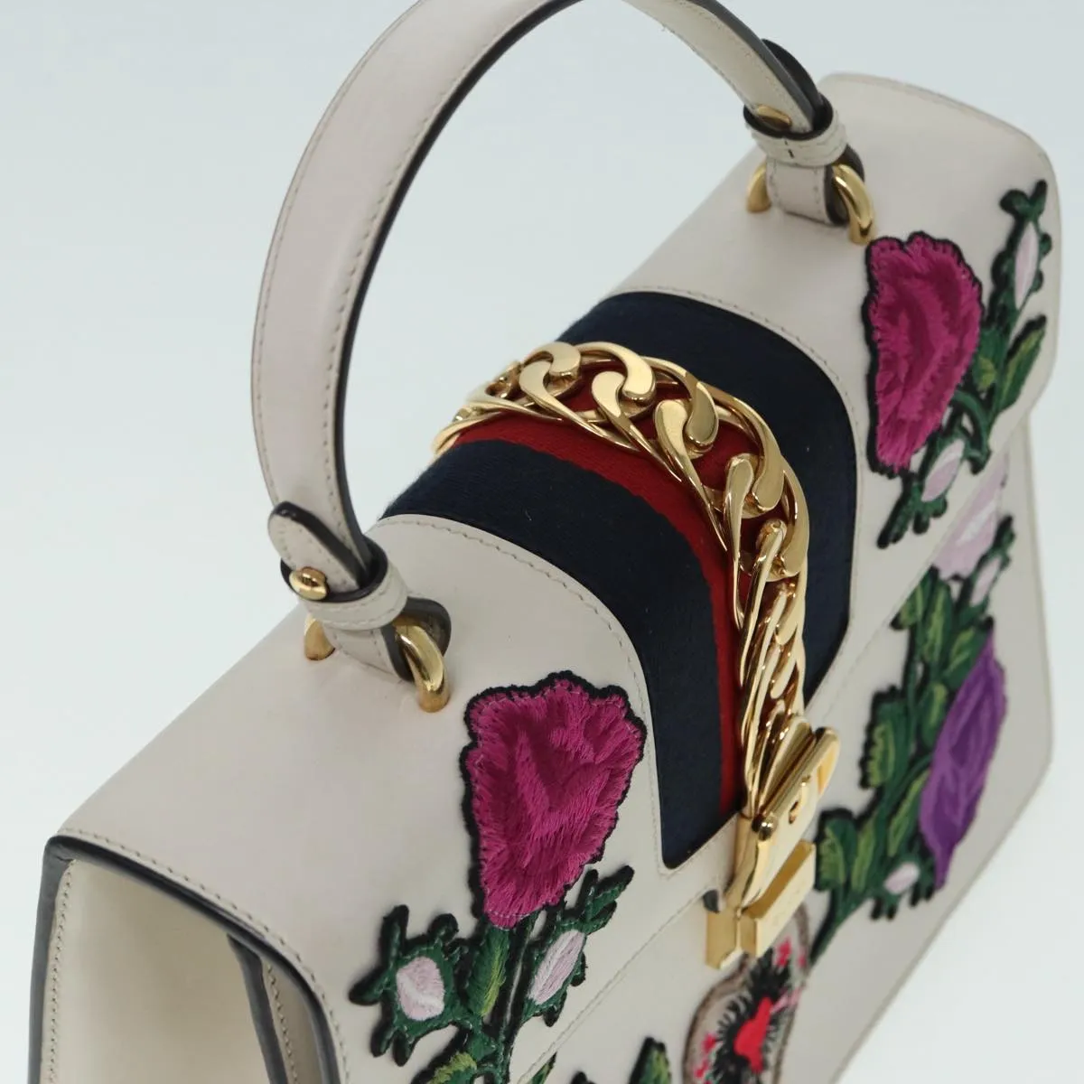 GG Marmont Floral Embroidery Handbag
