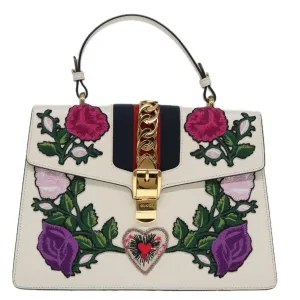 GG Marmont Floral Embroidery Handbag