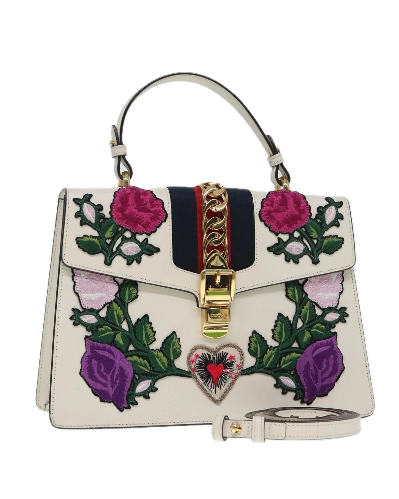 GG Marmont Floral Embroidery Handbag
