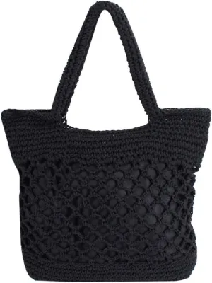 Goclothod Fashion Handbags Women Woven Straw Bag Summer Beach Tote Purse
