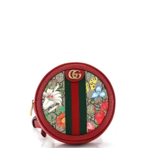 GUCCI Ophidia Round Backpack Flora GG Coated Canvas Mini