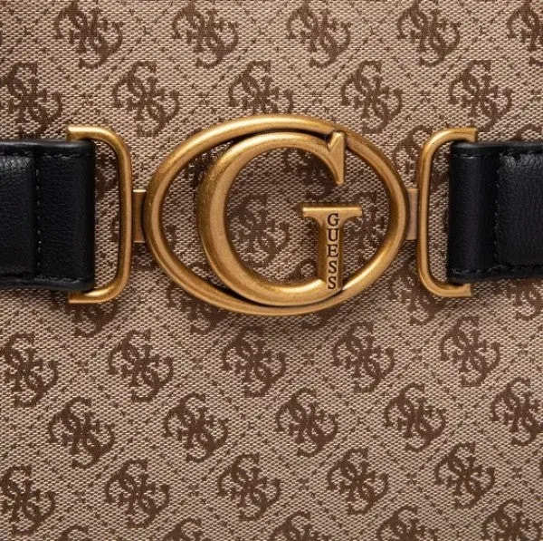 GUESS Aviana Tote Latte Black Handbags With Dust Bag