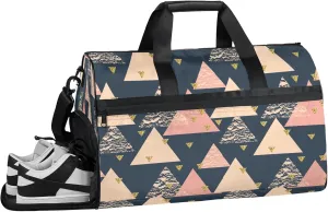 Gym Bag for Women Men Colorful Modern Abstract Travel Duffle Bag with Shoe Compartment Waterproof Sports Tote Bags Large Overnight Weekender Bags for Travel Swimming Gym Yoga Dance