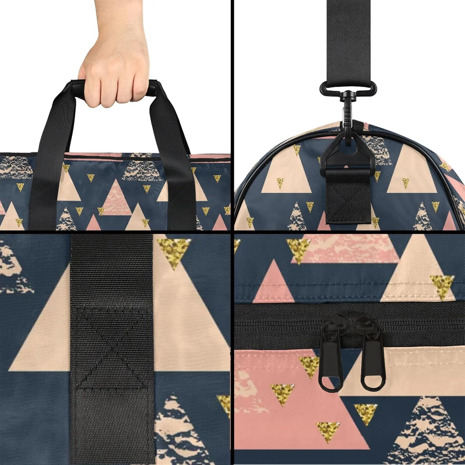 Gym Bag for Women Men Colorful Modern Abstract Travel Duffle Bag with Shoe Compartment Waterproof Sports Tote Bags Large Overnight Weekender Bags for Travel Swimming Gym Yoga Dance