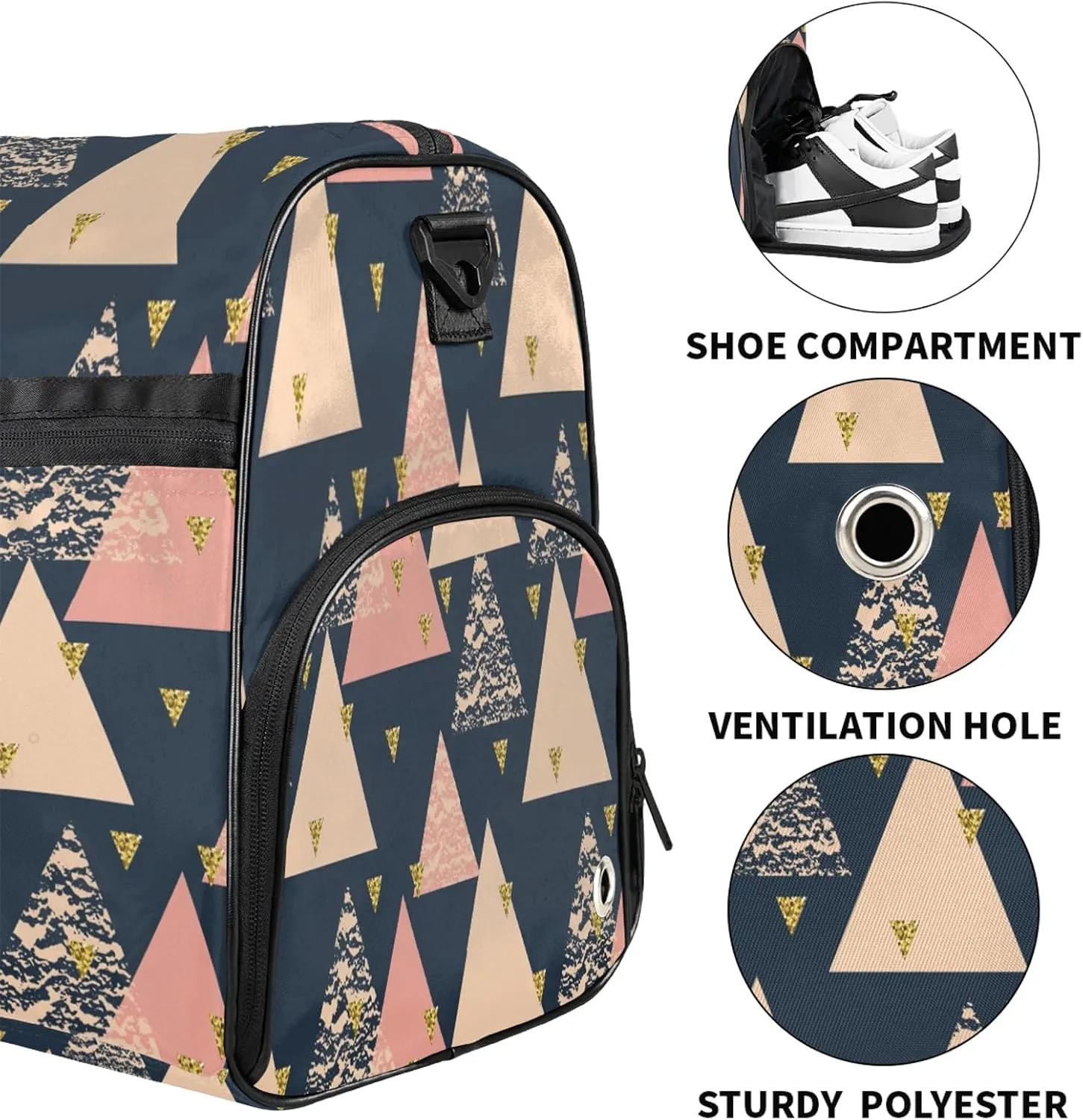 Gym Bag for Women Men Colorful Modern Abstract Travel Duffle Bag with Shoe Compartment Waterproof Sports Tote Bags Large Overnight Weekender Bags for Travel Swimming Gym Yoga Dance