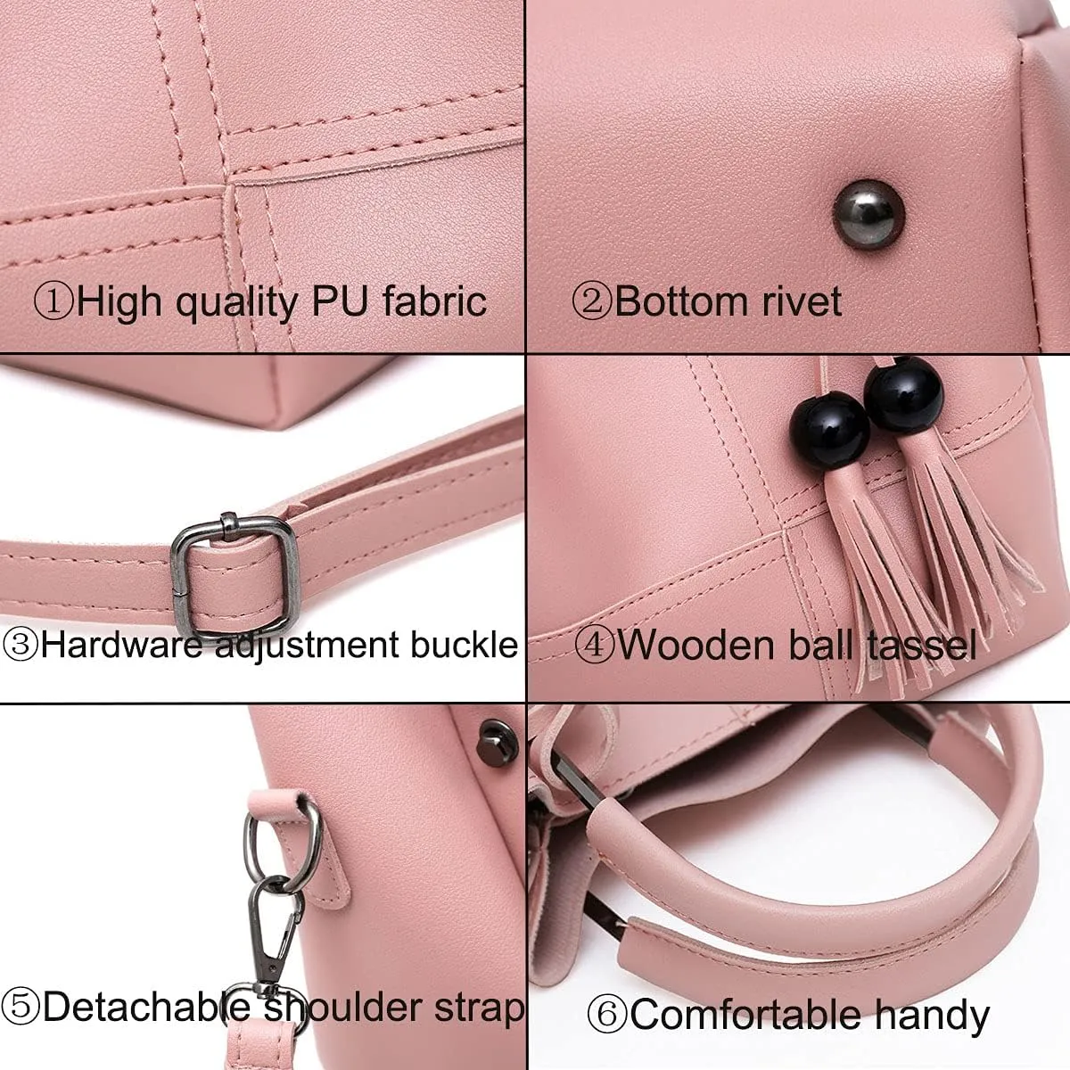 Handbags and Purses for Women Fashion Tote Bags Tassle Shoulder Bag Top Handle Satchel Purse Set 3pcs
