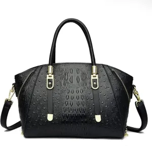 Handbags and Purses for Women PU Leather Shoulder Bag Crocodile Pattern Top-Handle Satchel Fashion Ladies Tote