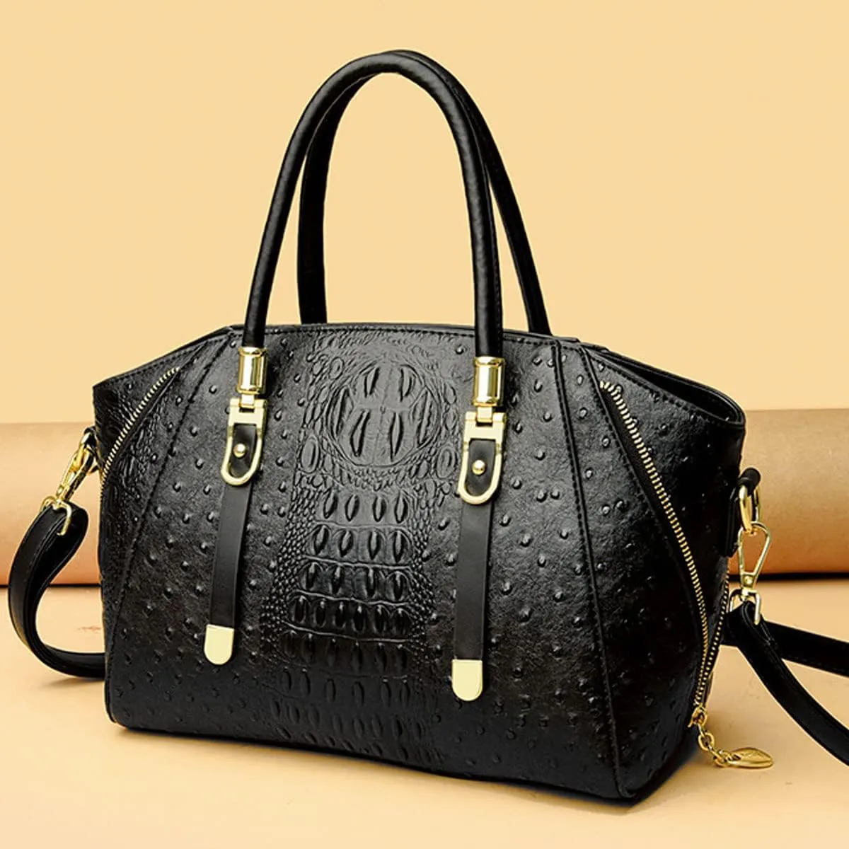 Handbags and Purses for Women PU Leather Shoulder Bag Crocodile Pattern Top-Handle Satchel Fashion Ladies Tote