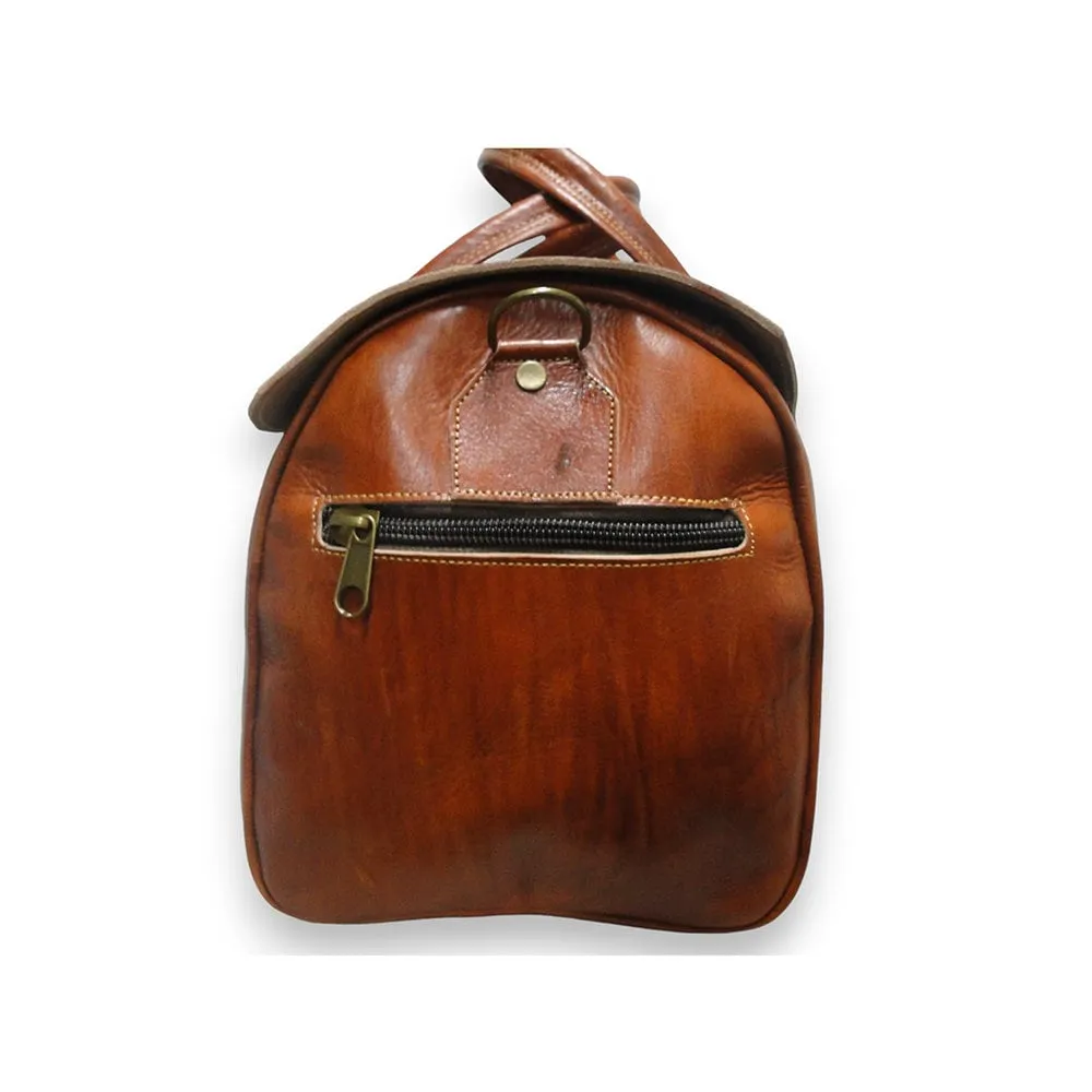 Handwoven Moroccan Weekender Bag - Authentic Leather Travel Companion