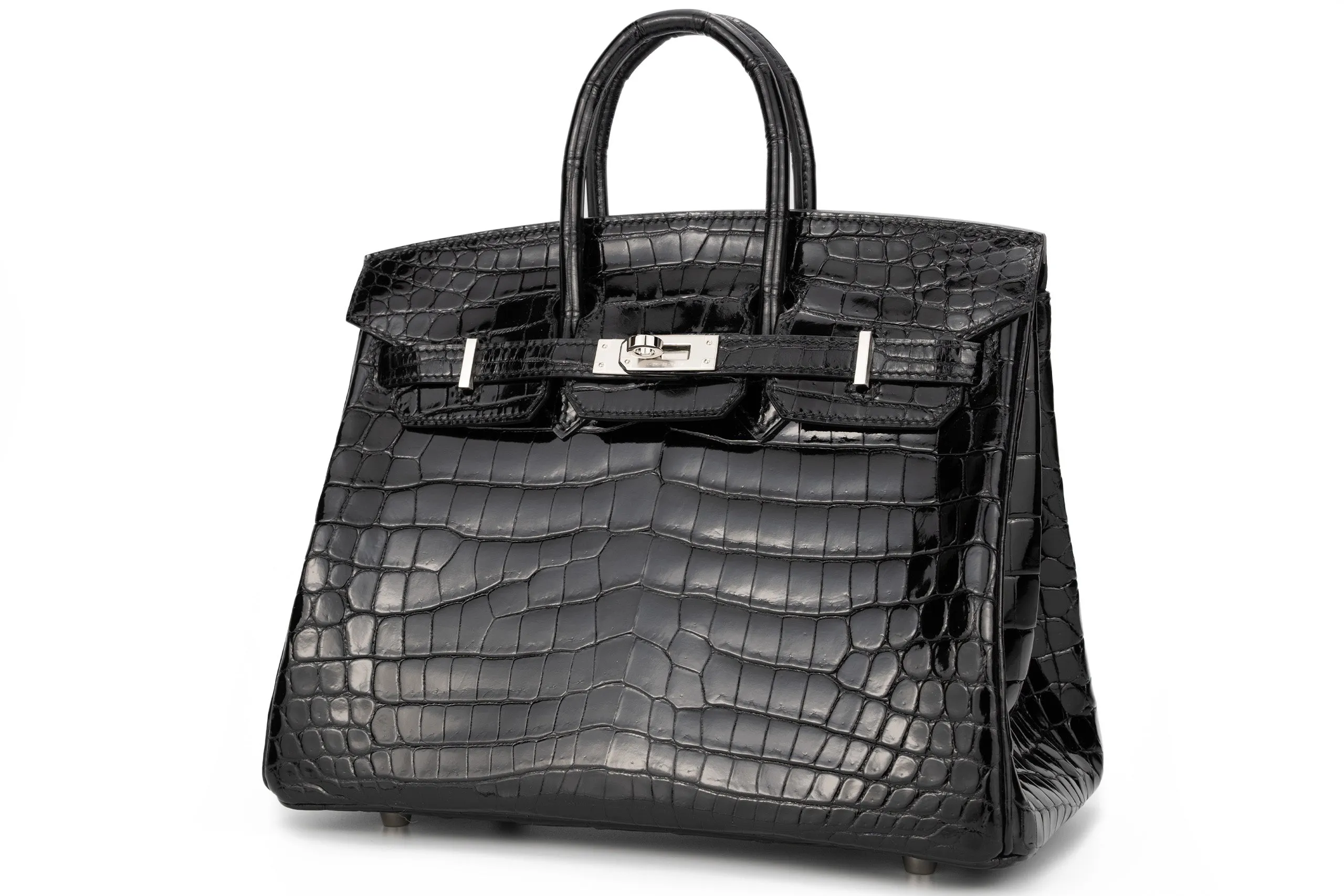 Hermès Birkin 25 Exotic Croc Black PHW