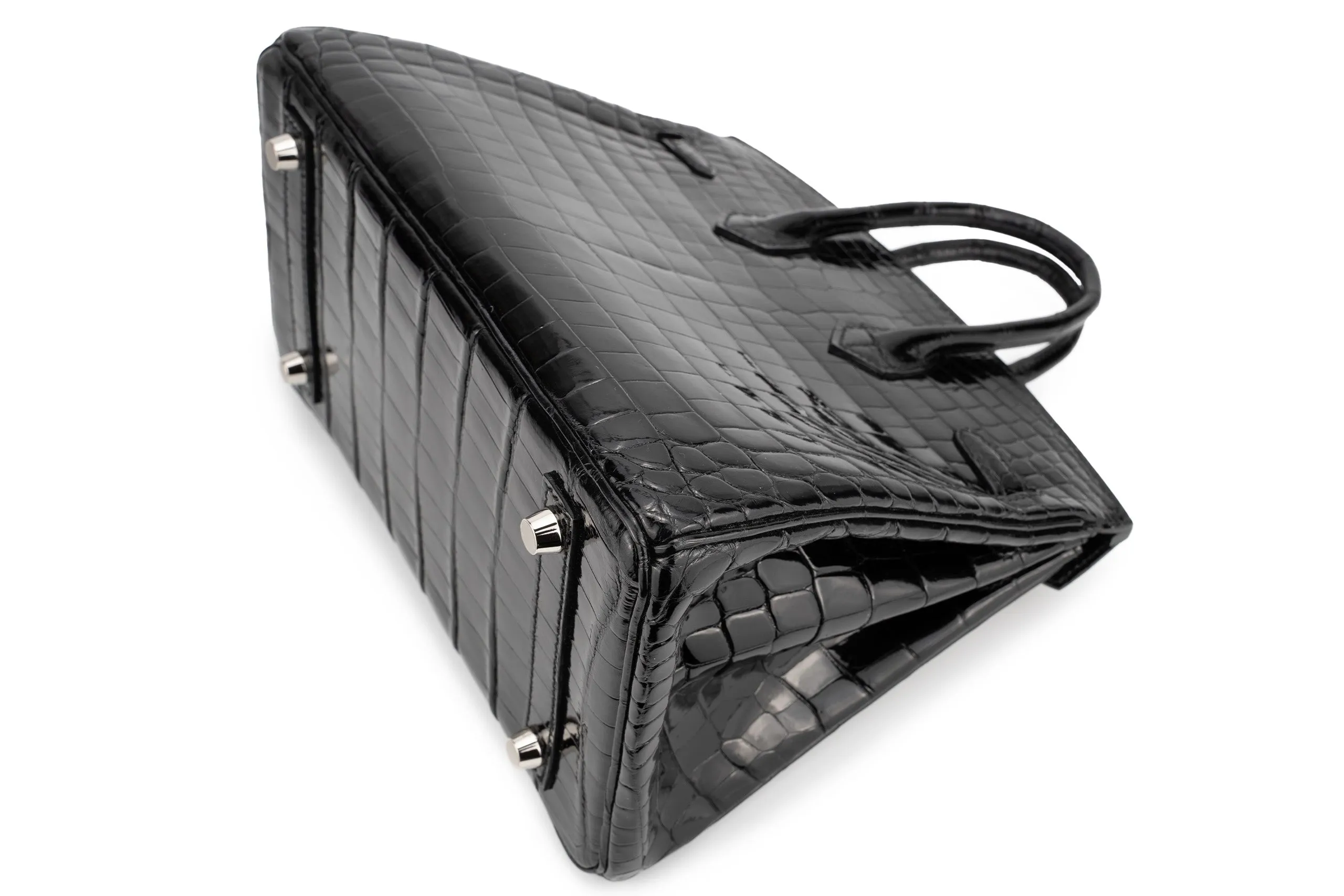 Hermès Birkin 25 Exotic Croc Black PHW