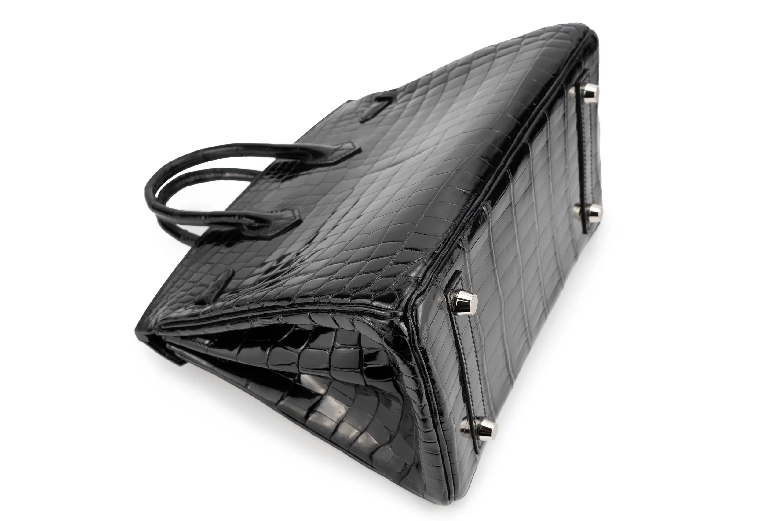 Hermès Birkin 25 Exotic Croc Black PHW