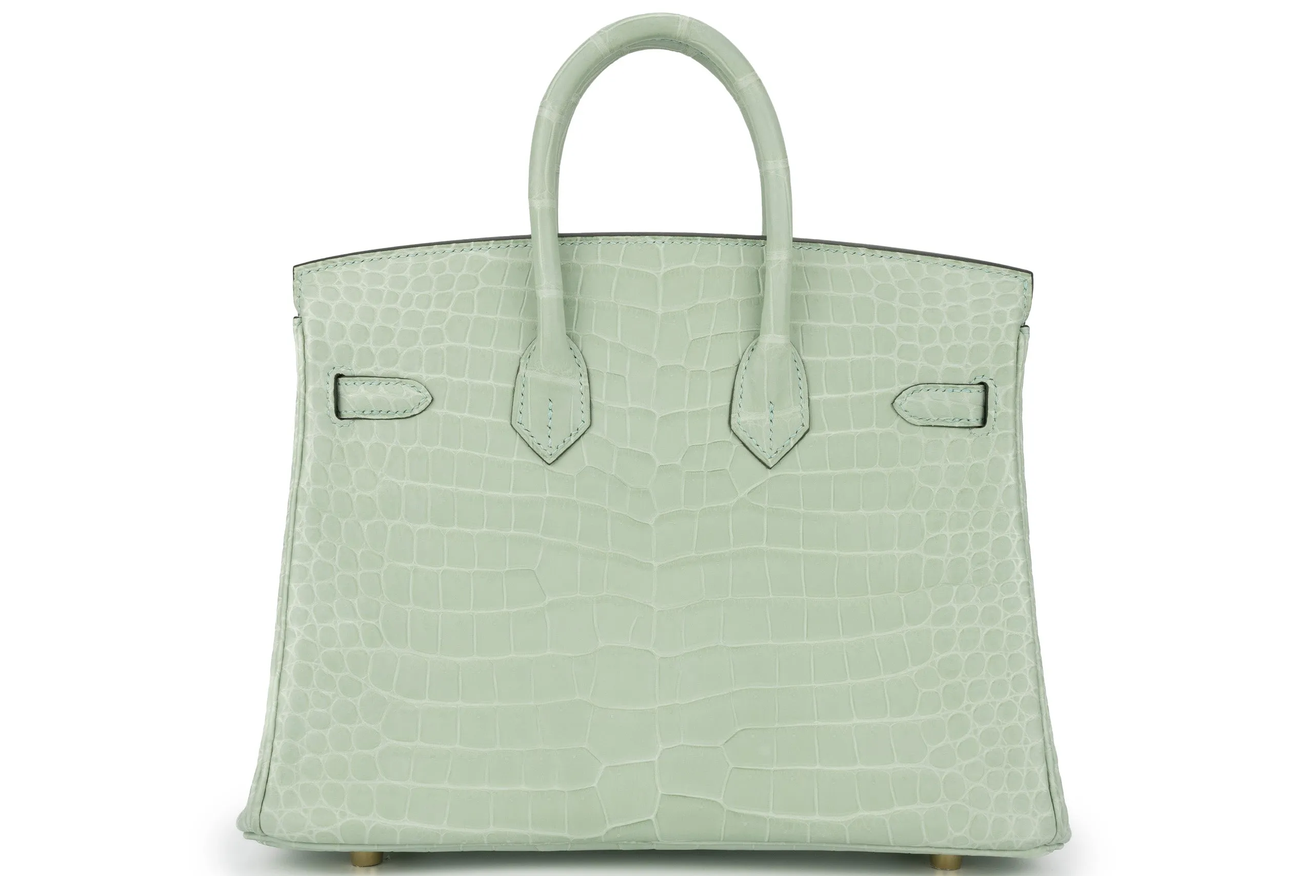 Hermès Birkin 25 Exotic Crocodile porosus Vert Deau GHW