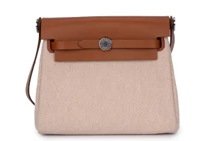 Hermès	Herbag Mini		Ecru  Toile	Fauve Naturel	PHW