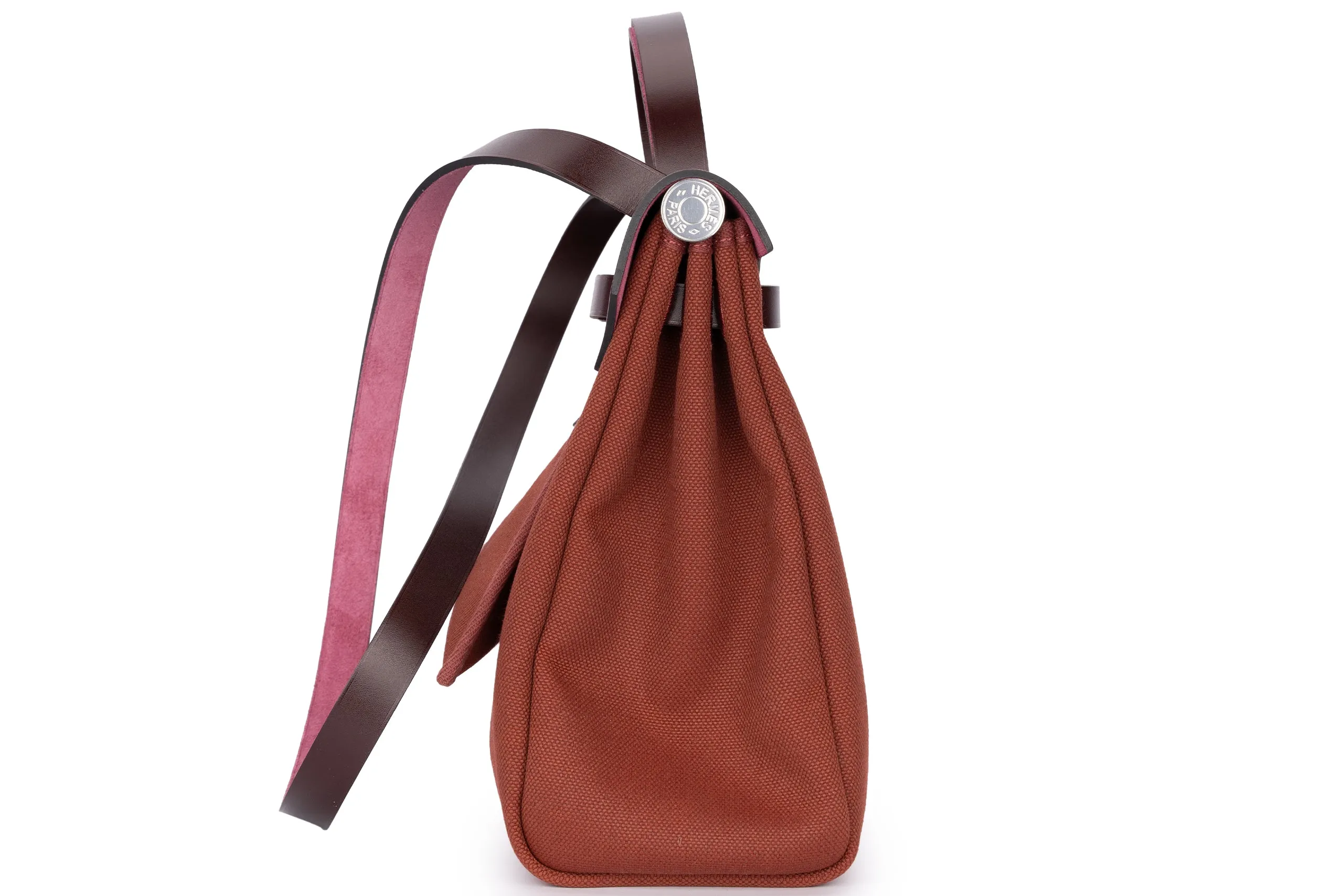 Hermès Herbag Zip 31 Tasche Retourne H Rouge  PHW