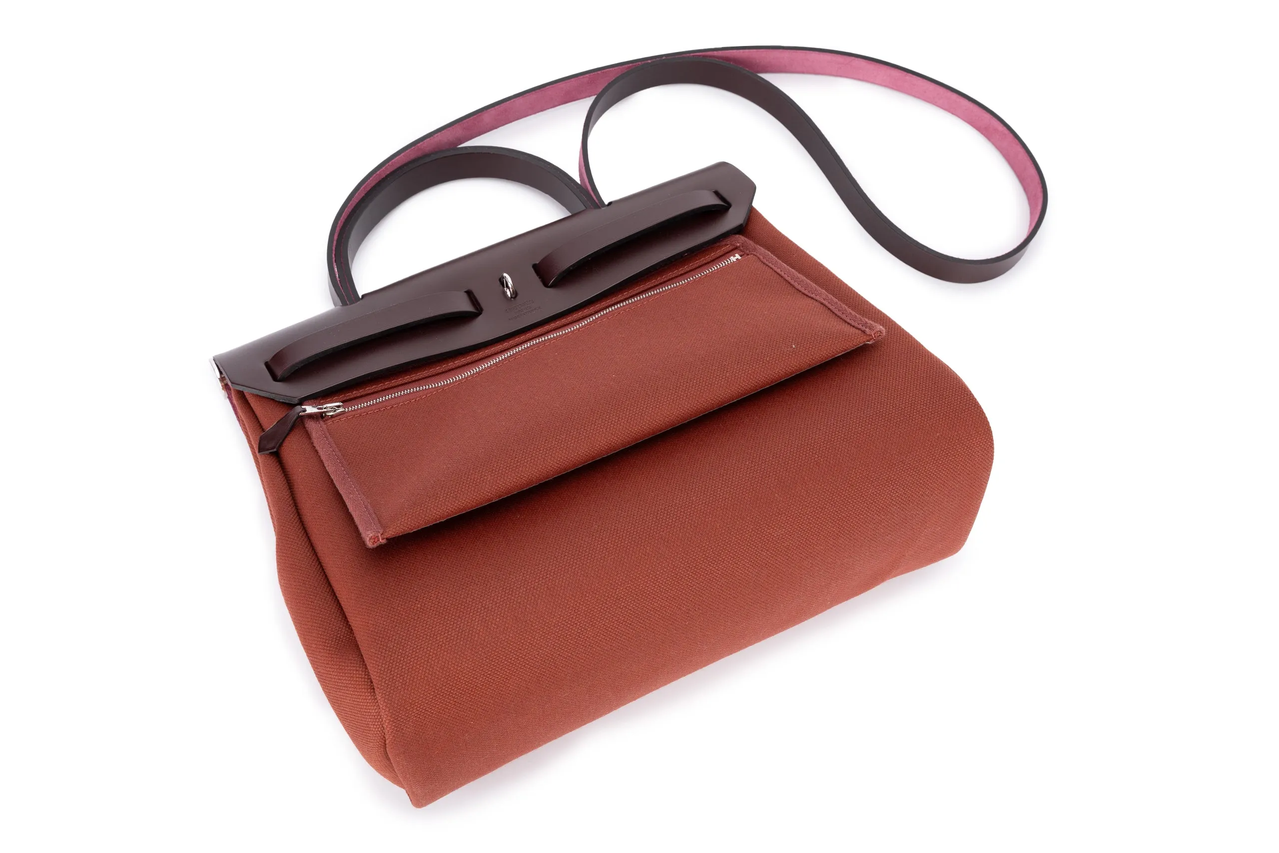 Hermès Herbag Zip 31 Tasche Retourne H Rouge  PHW