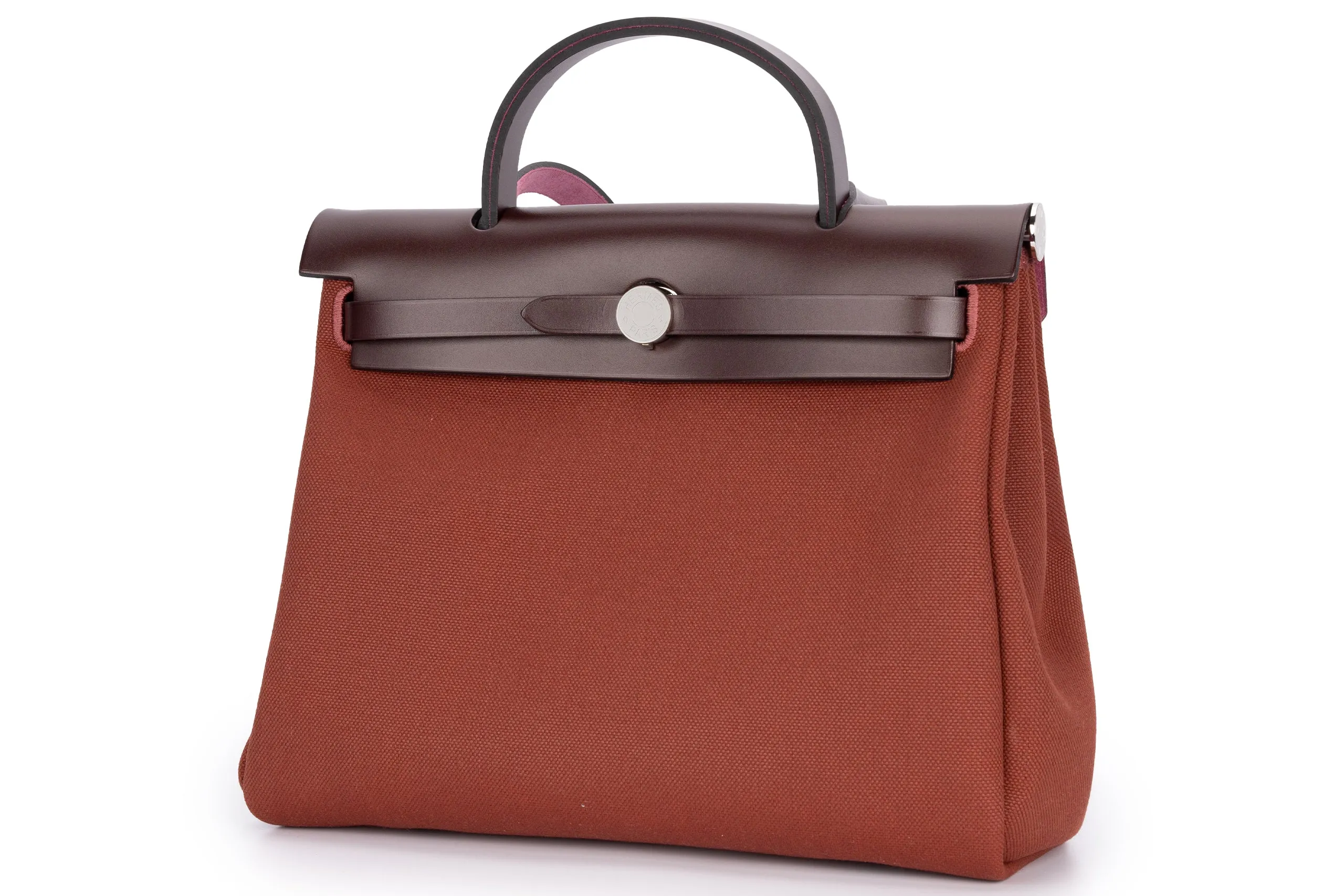 Hermès Herbag Zip 31 Tasche Retourne H Rouge  PHW