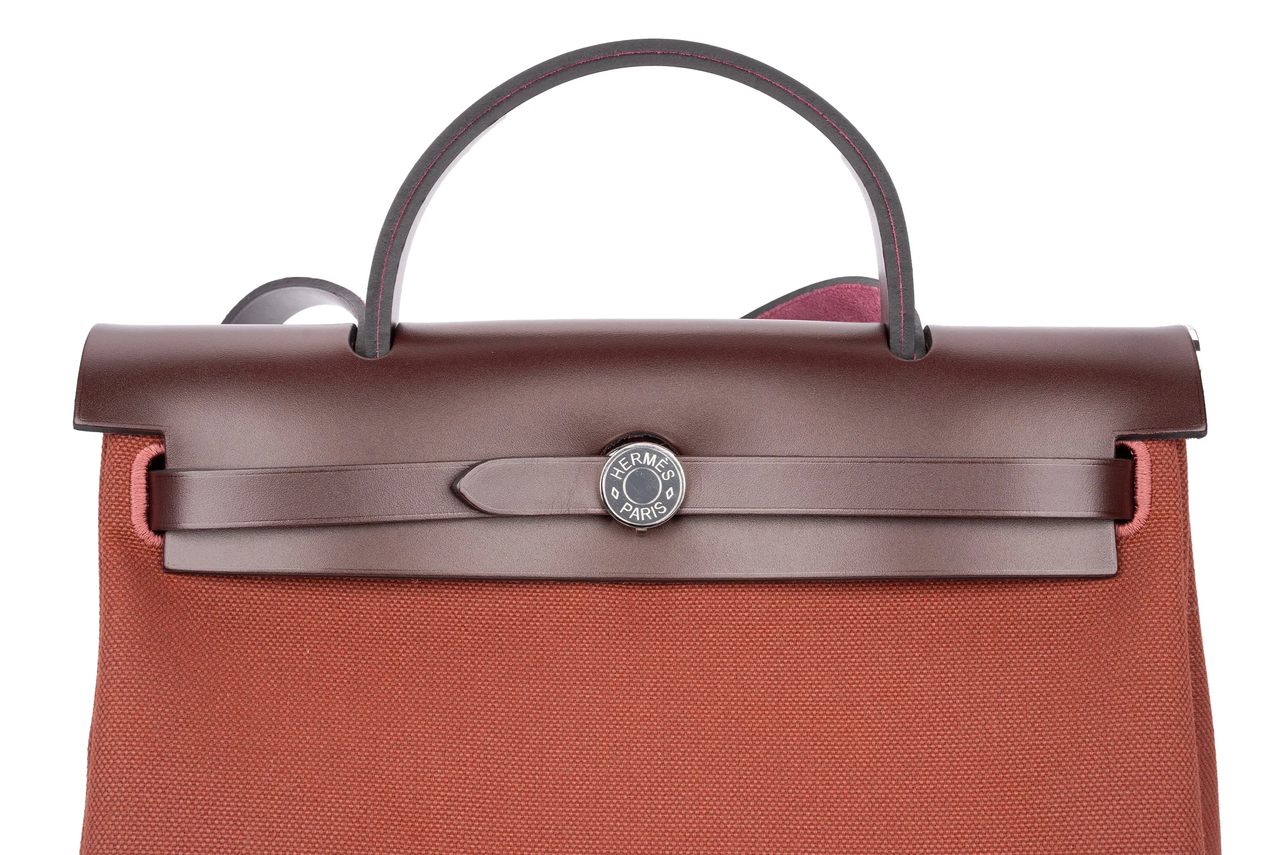 Hermès Herbag Zip 31 Tasche Retourne H Rouge  PHW