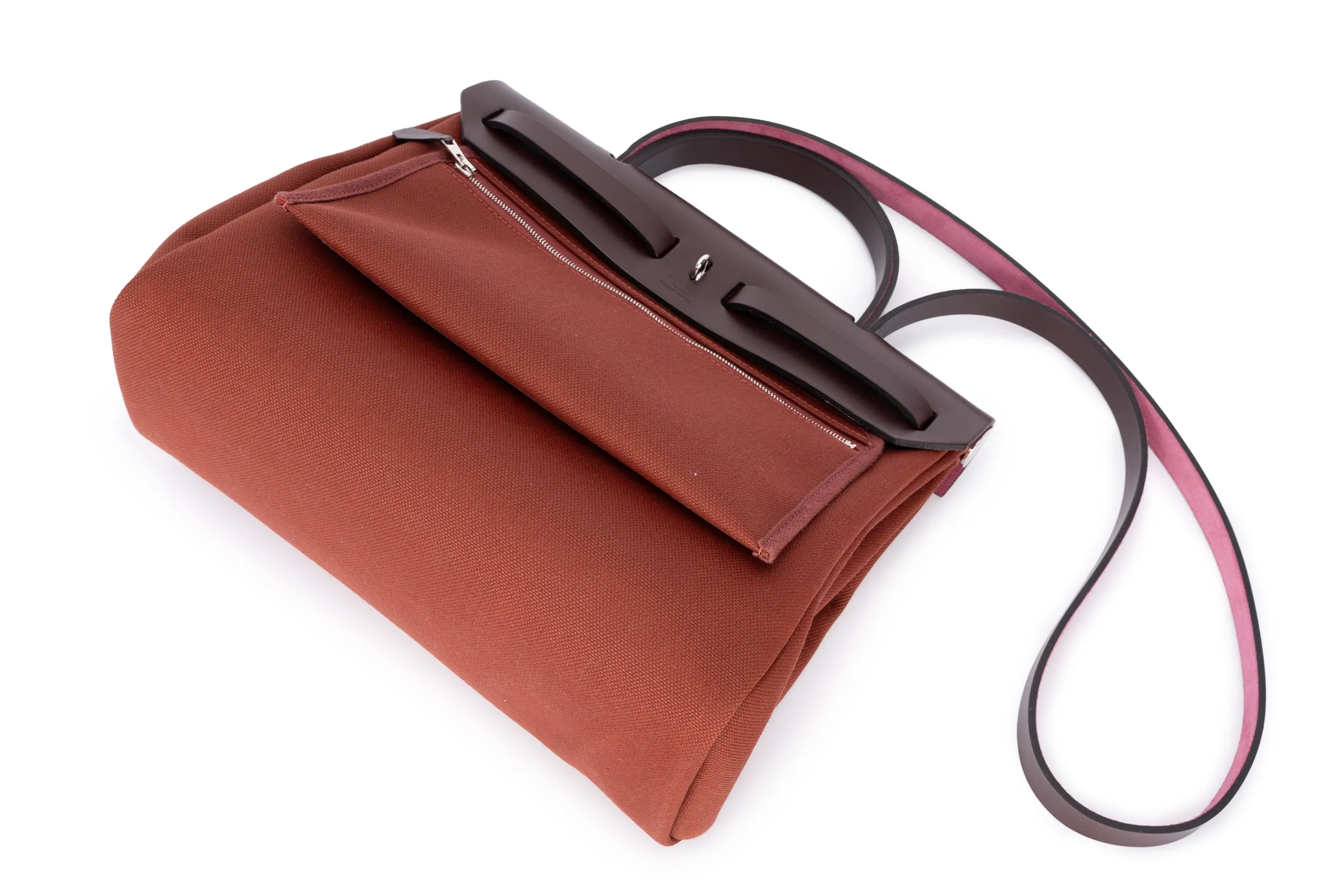 Hermès Herbag Zip 31 Tasche Retourne H Rouge  PHW