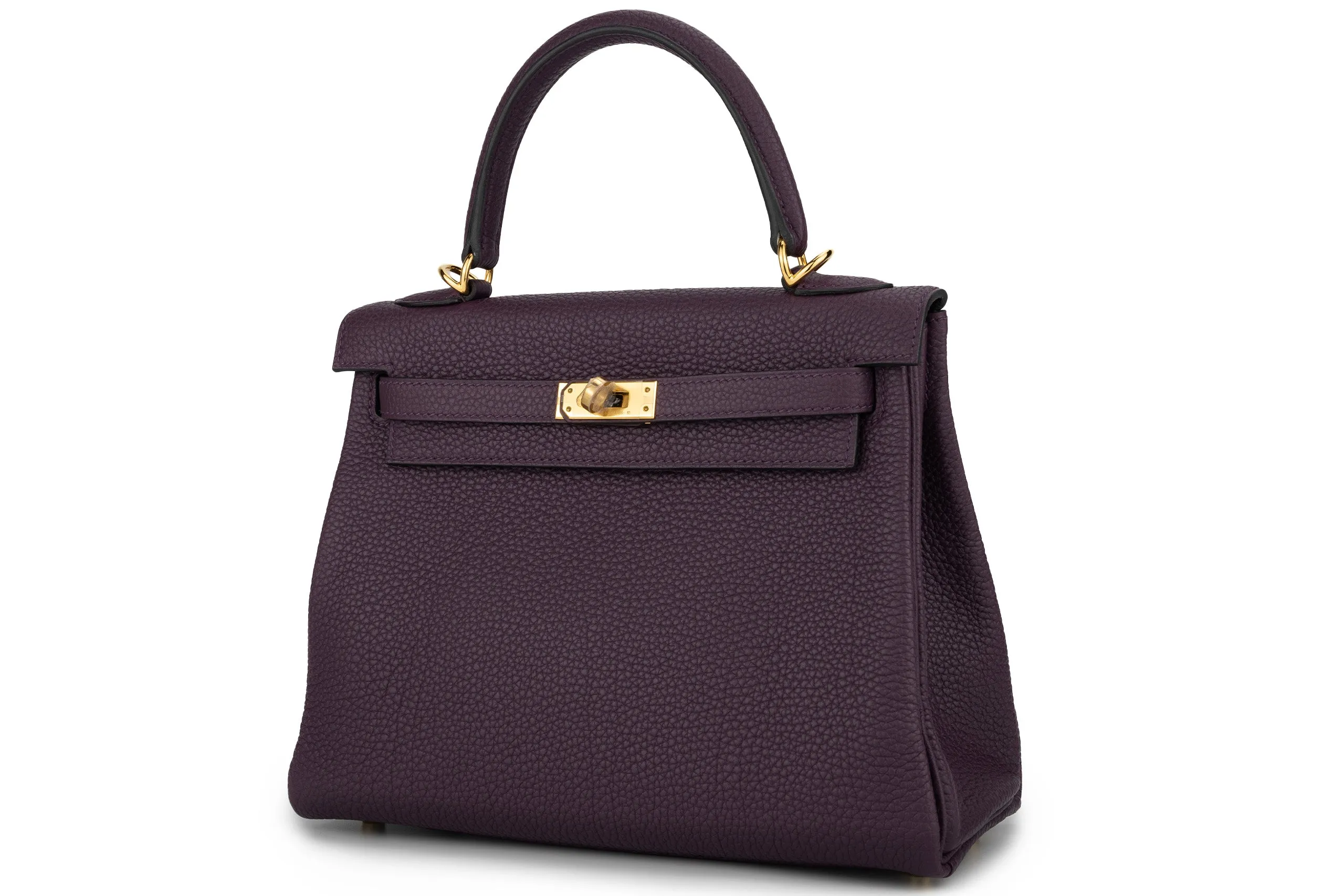 Hermès Kelly 25 Retourne Togo Cassis GHW