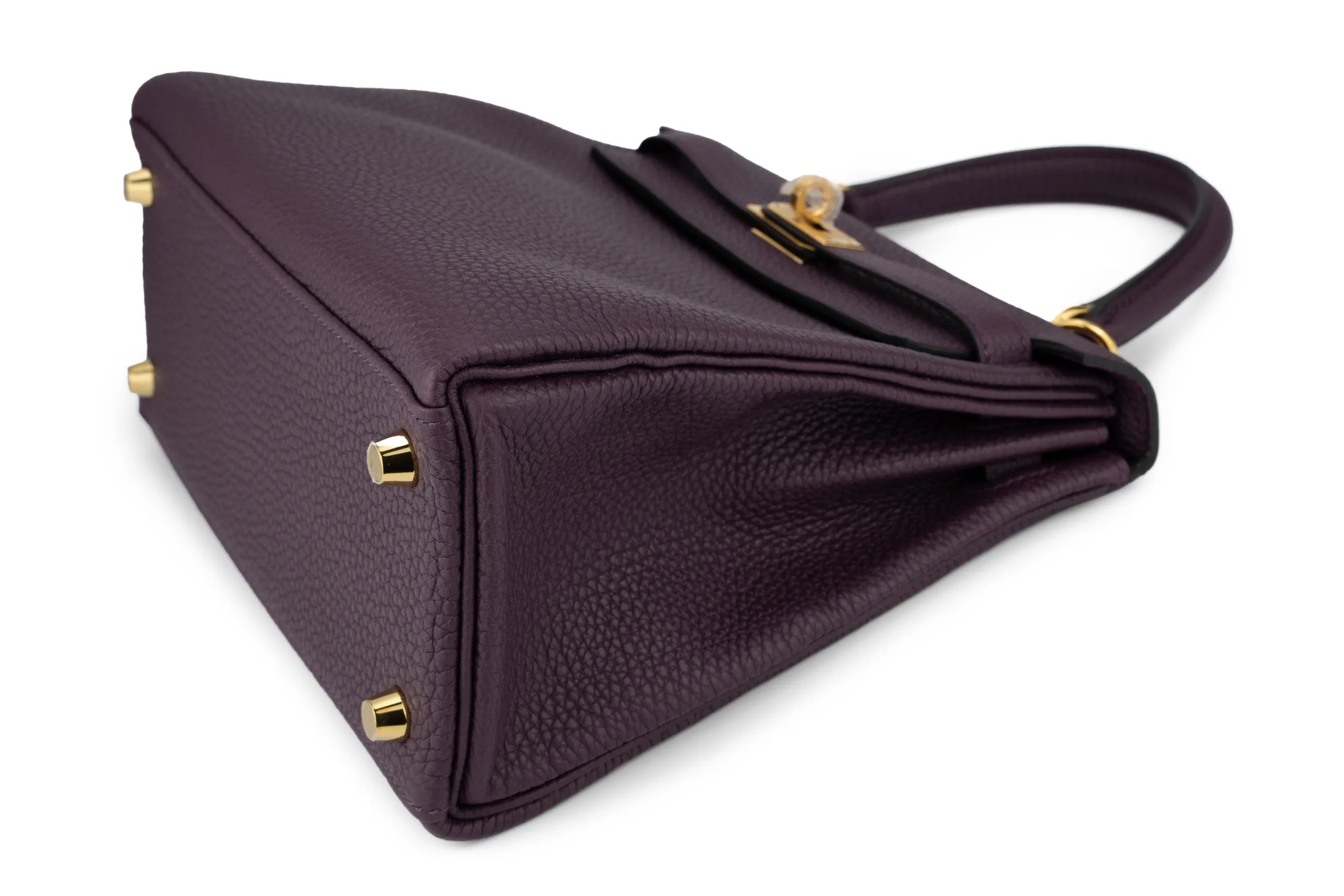 Hermès Kelly 25 Retourne Togo Cassis GHW