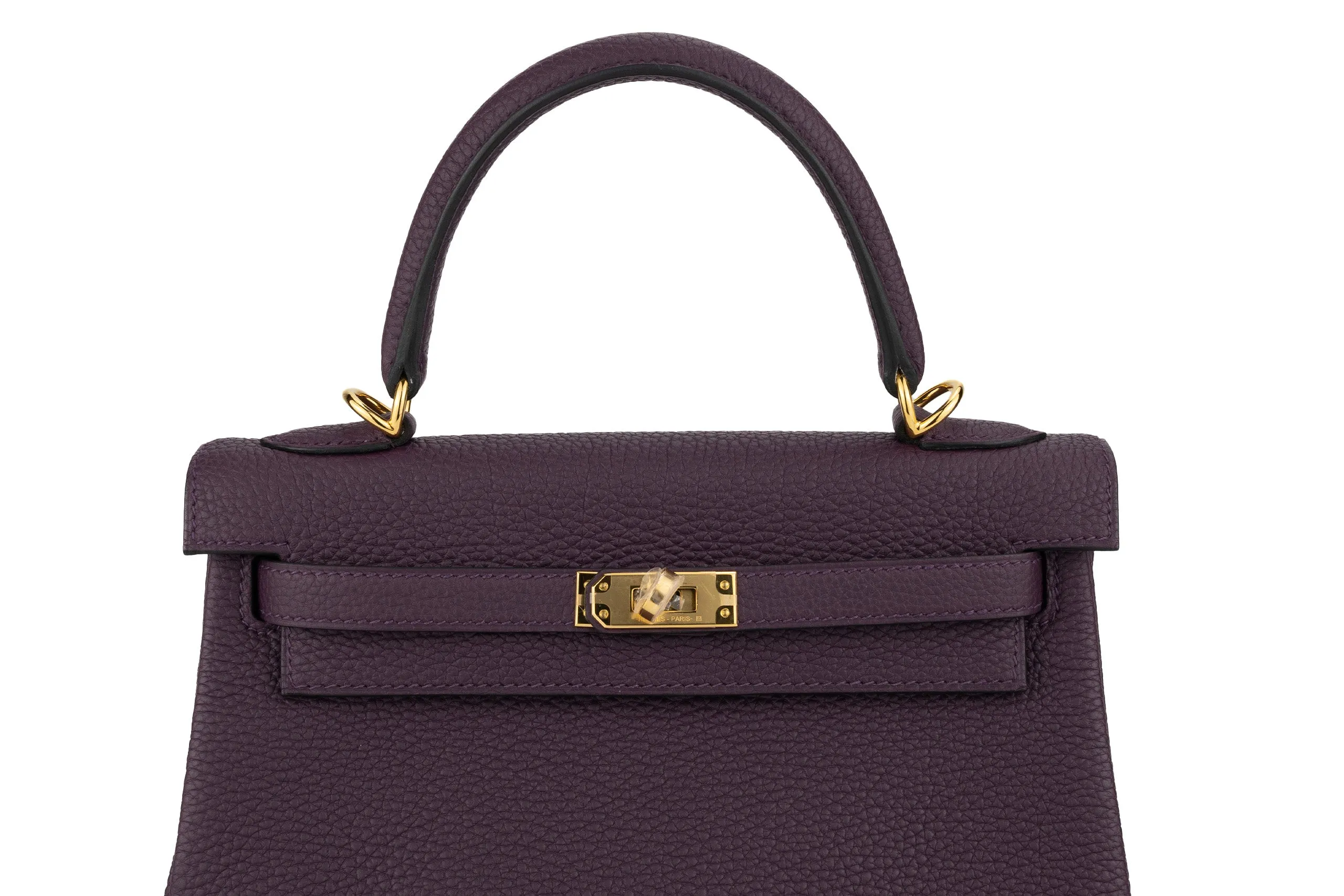 Hermès Kelly 25 Retourne Togo Cassis GHW