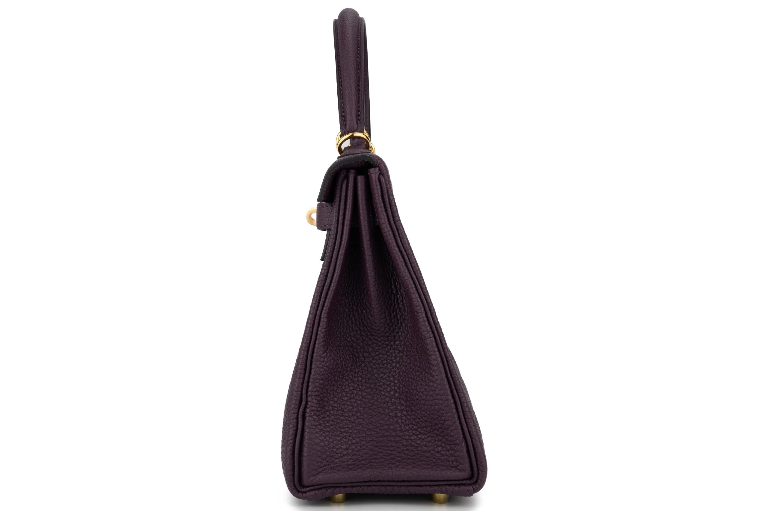 Hermès Kelly 25 Retourne Togo Cassis GHW