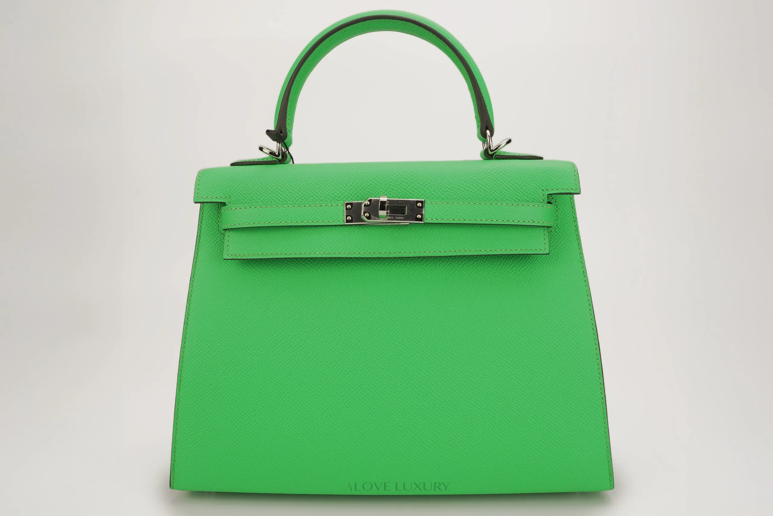 Hermès Kelly 25 Sellier Epsom Vert Comics PHW