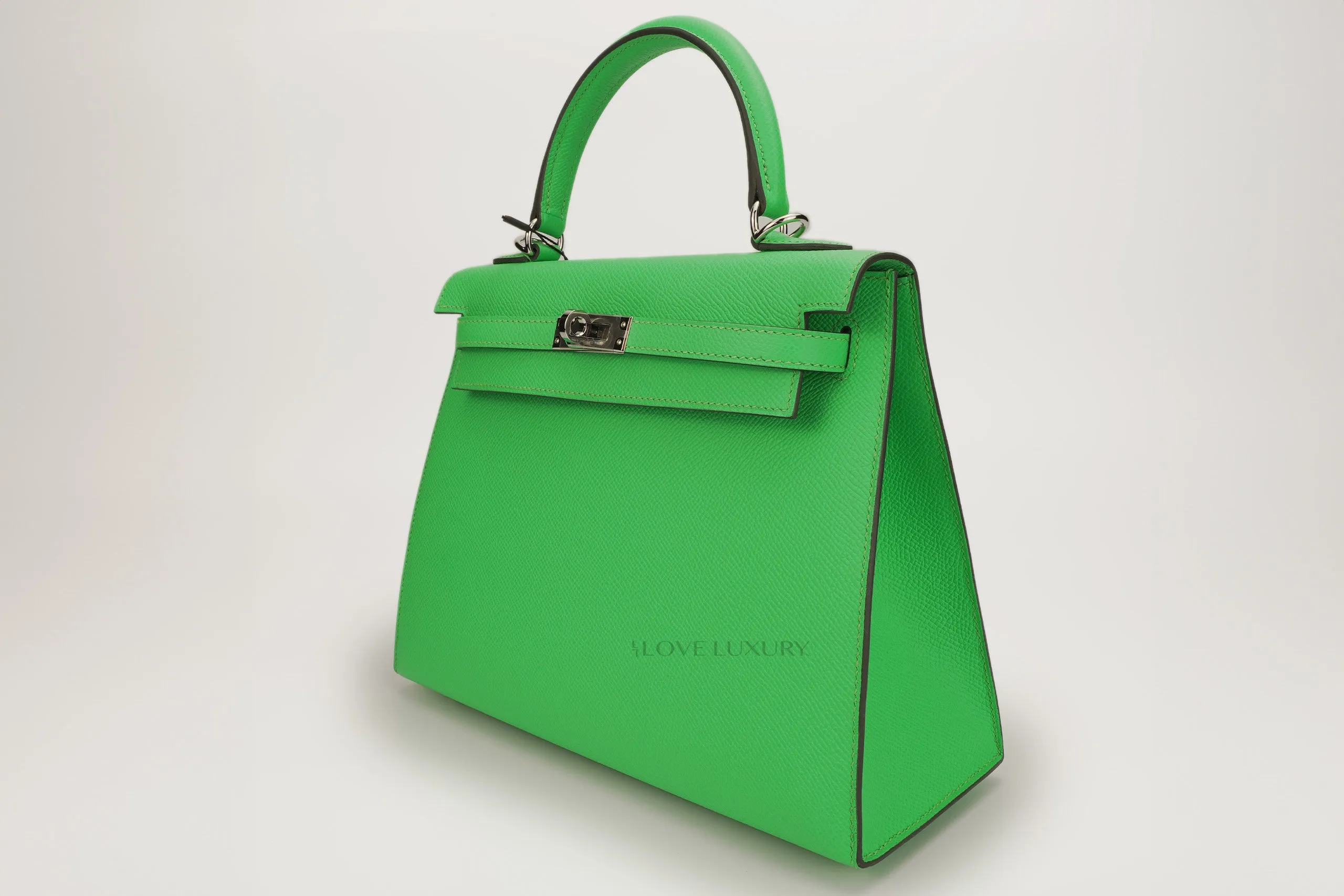 Hermès Kelly 25 Sellier Epsom Vert Comics PHW