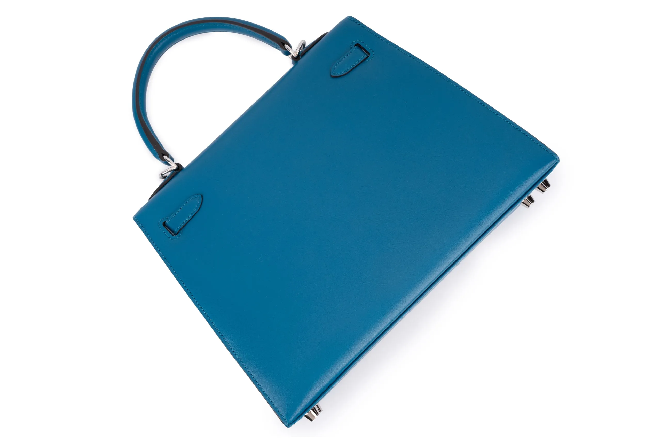 Hermès Kelly 25	Sellier	Tadelakt	Bleu Izmir	PHW