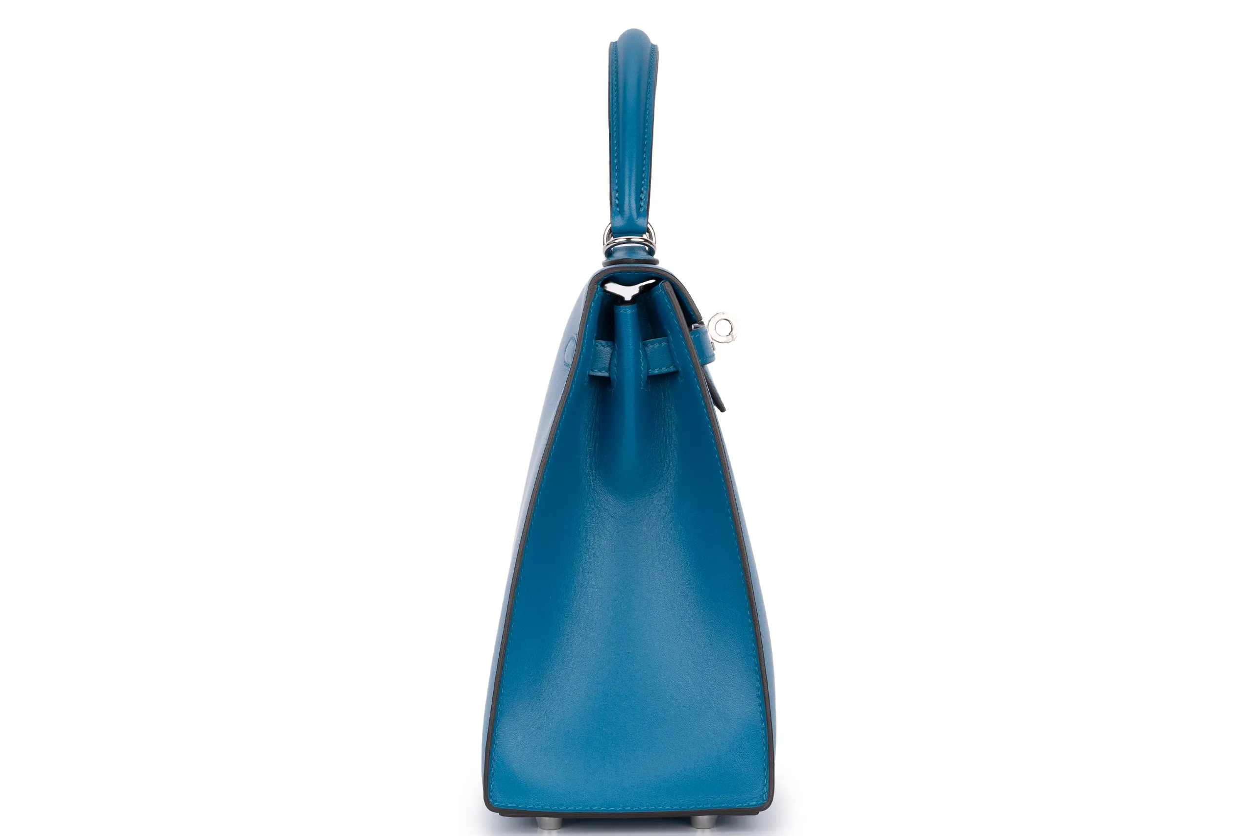 Hermès Kelly 25	Sellier	Tadelakt	Bleu Izmir	PHW