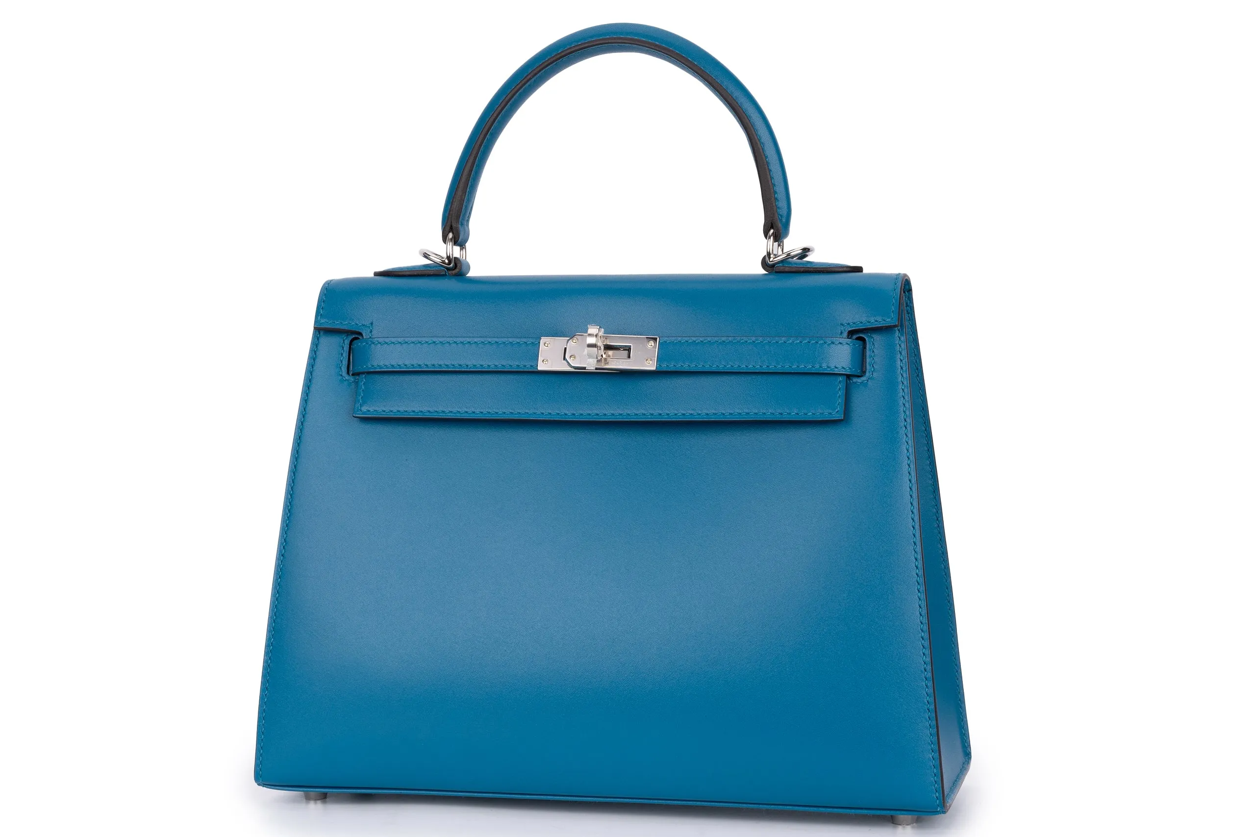 Hermès Kelly 25	Sellier	Tadelakt	Bleu Izmir	PHW