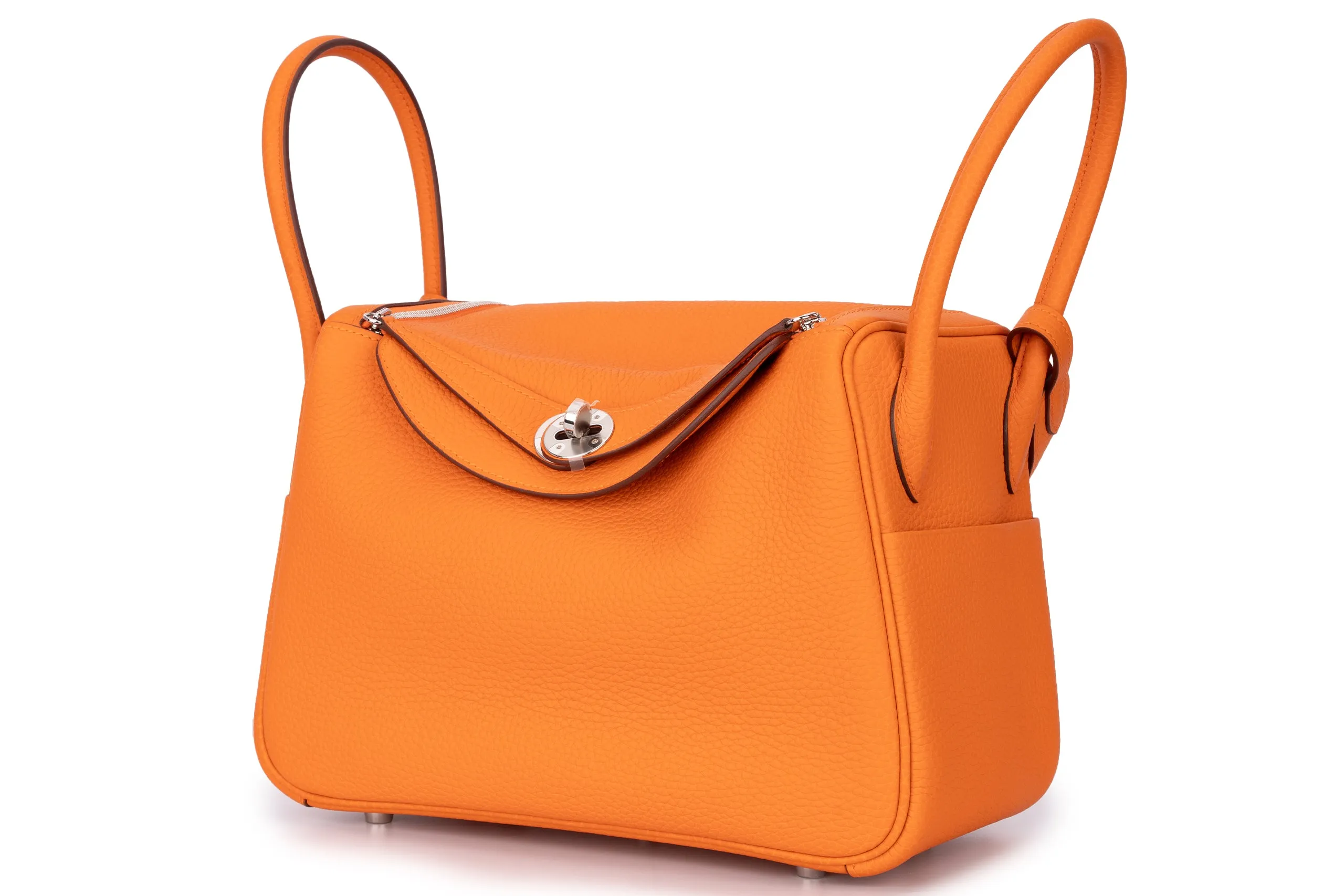 Hermès Lindy 26 Clemence Leather Orange PHW