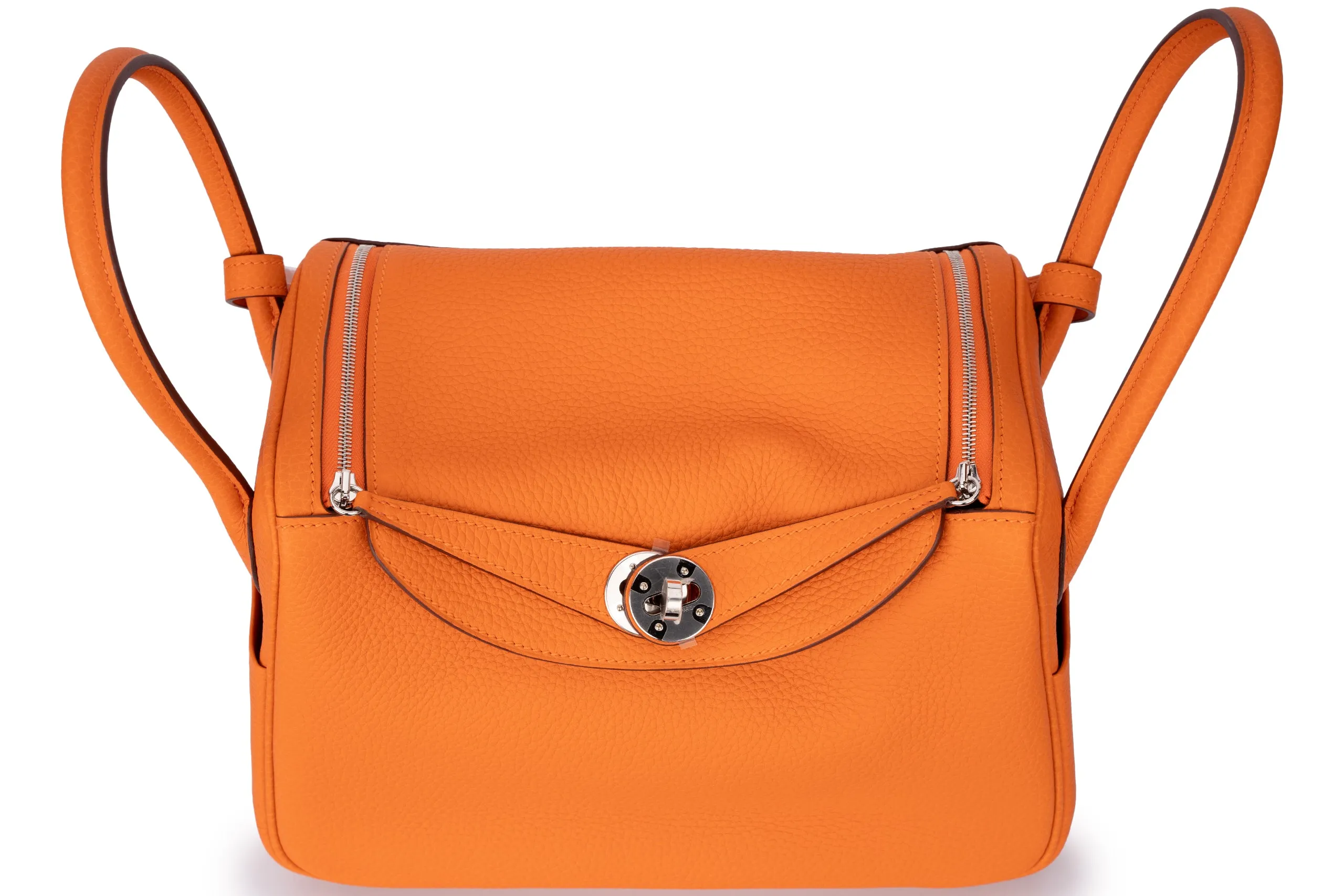 Hermès Lindy 26 Clemence Leather Orange PHW