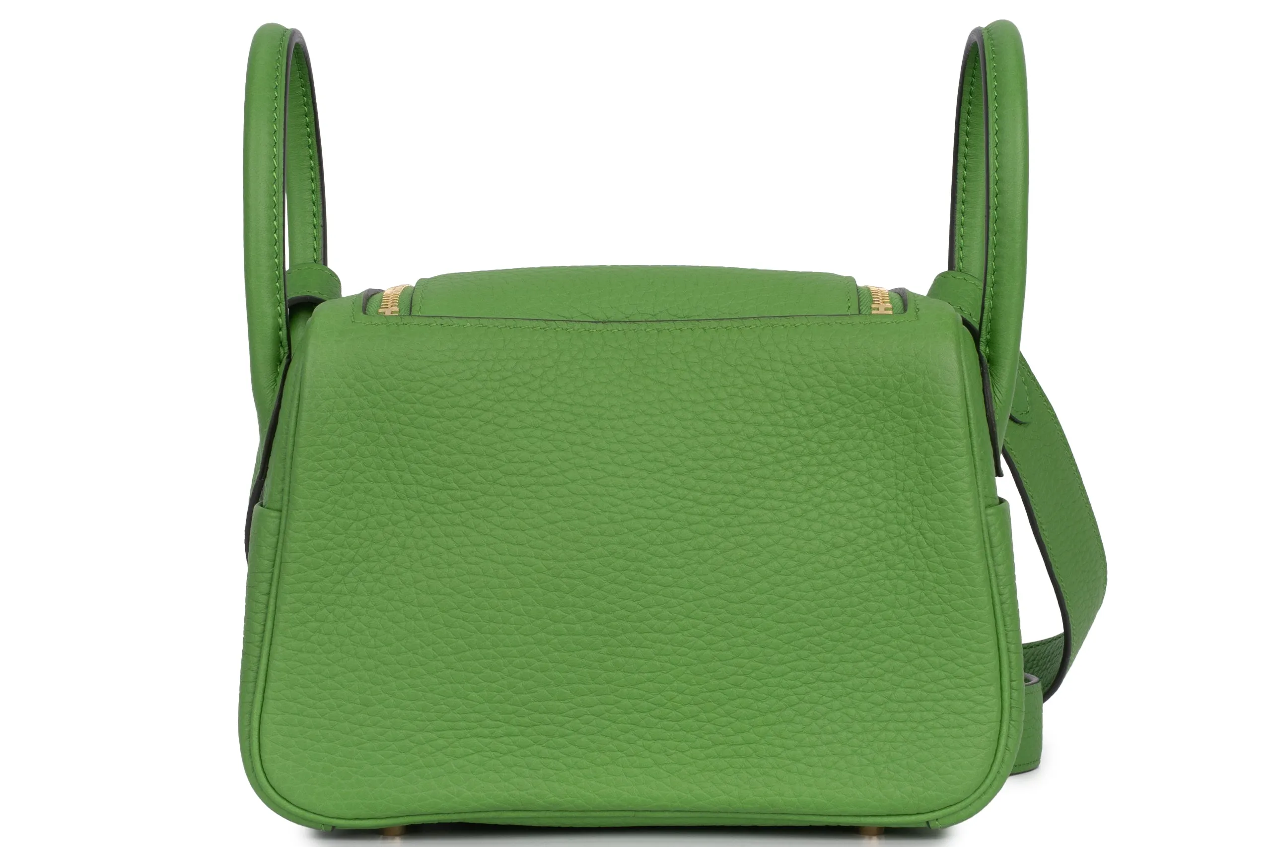 Hermès Mini Lindy Clemence	Vert Yucca	GHW