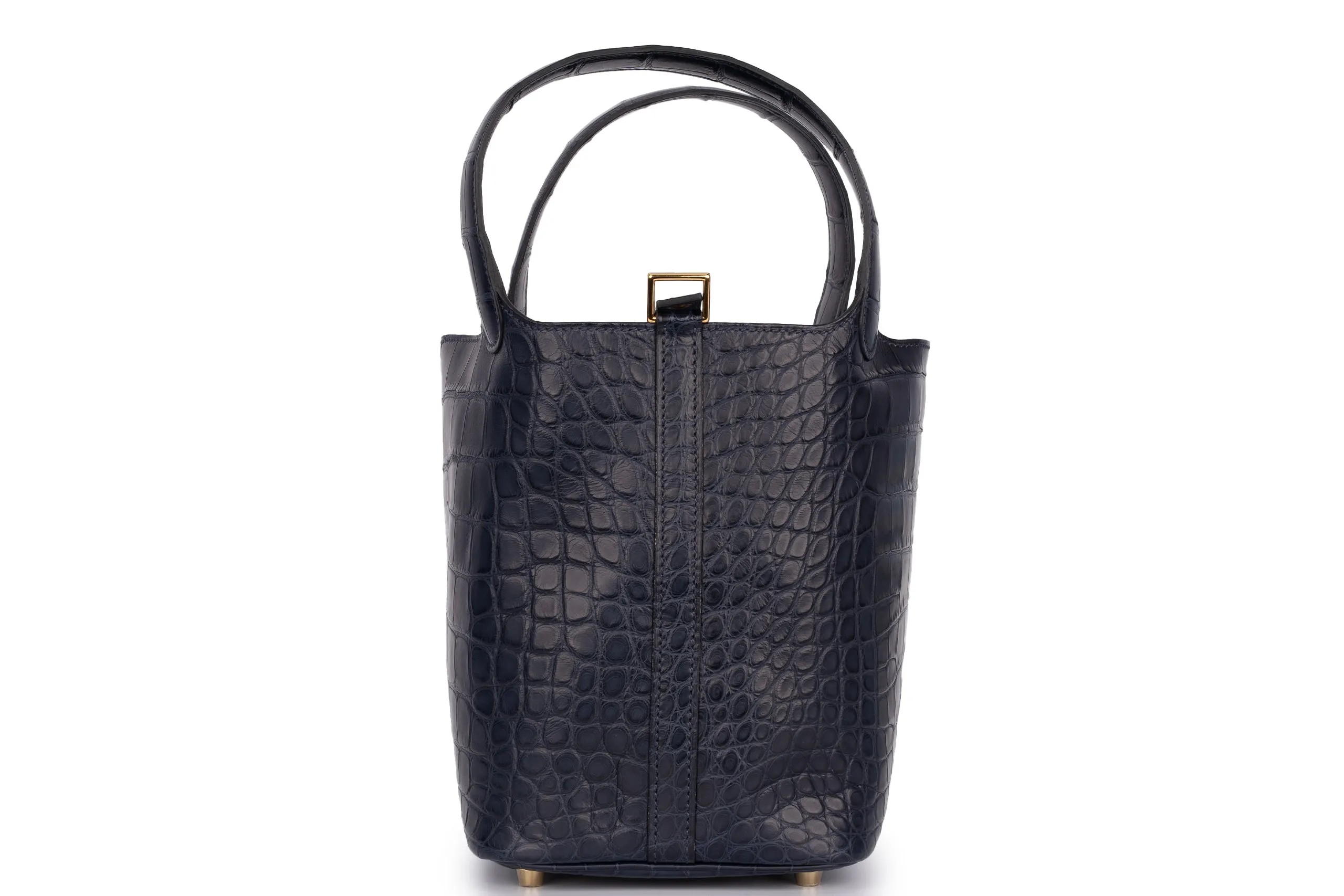 Hermès Picotin 18	Exotic	Alligator Mississippiensis	Bleu Indigo	GHW